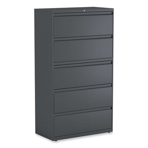 Lateral File, 5 Legal/letter/a4/a5-size File Drawers, Charcoal, 36" X 18.63" X 67.63"