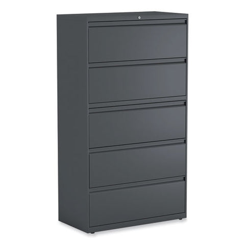 Lateral File, 5 Legal/letter/a4/a5-size File Drawers, Charcoal, 36" X 18.63" X 67.63"