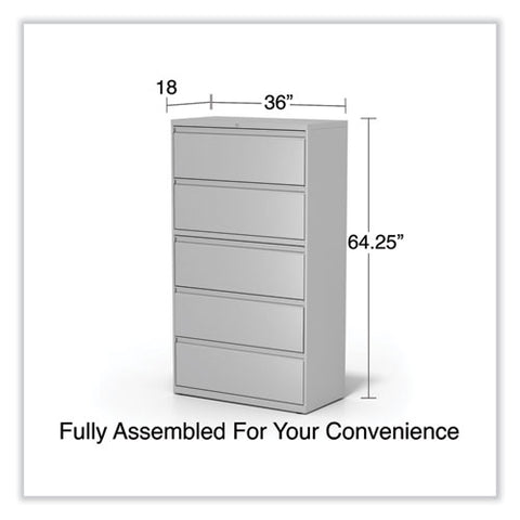 Lateral File, 5 Legal/letter/a4/a5-size File Drawers, Light Gray, 36" X 18.63" X 67.63"