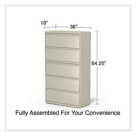 Lateral File, 5 Legal/letter/a4/a5-size File Drawers, Putty, 36" X 18.63" X 67.63"