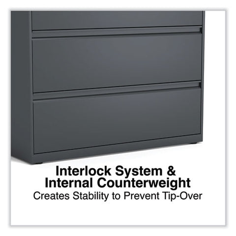 Lateral File, 3 Legal/letter/a4/a5-size File Drawers, Charcoal, 42" X 18.63" X 40.25"