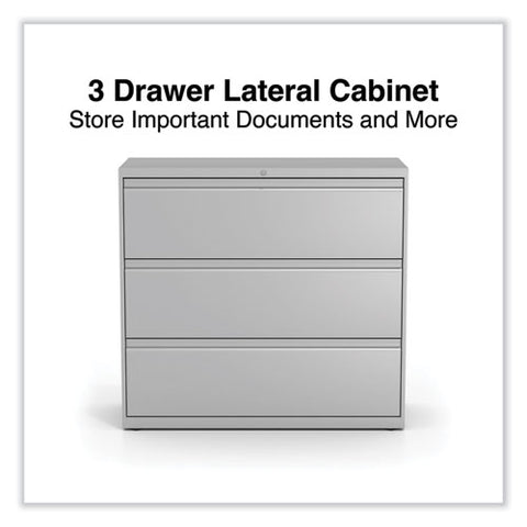 Lateral File, 3 Legal/letter/a4/a5-size File Drawers, Light Gray, 42" X 18.63" X 40.25"