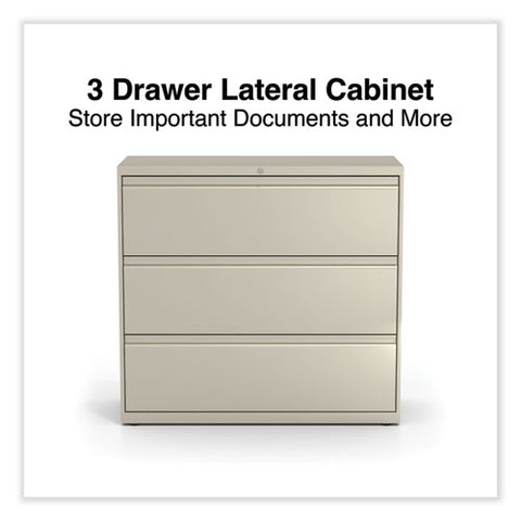 Lateral File, 3 Legal/letter/a4/a5-size File Drawers, Putty, 42" X 18.63" X 40.25"