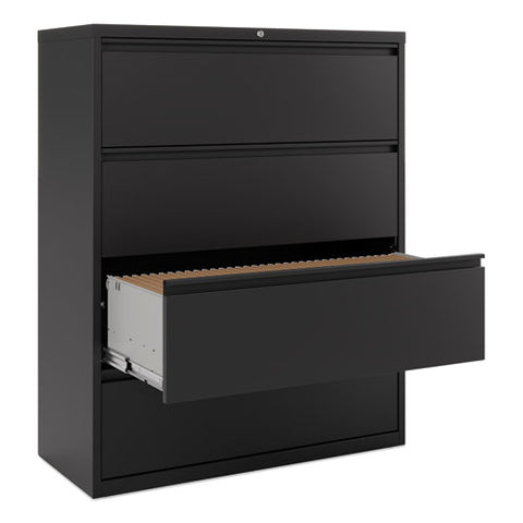 Lateral File, 4 Legal/letter-size File Drawers, Black, 42" X 18.63" X 52.5"