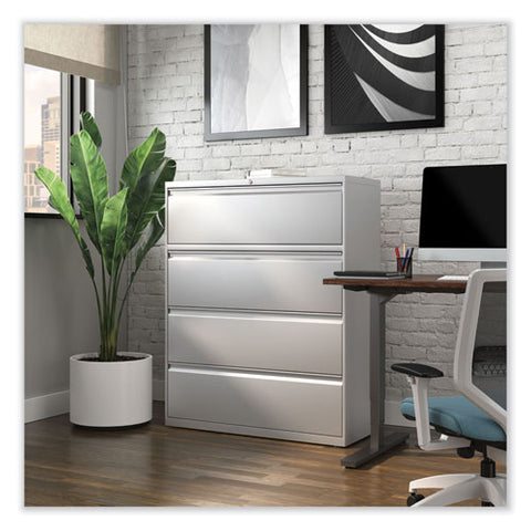 Lateral File, 4 Legal/letter-size File Drawers, Light Gray, 42" X 18.63" X 52.5"