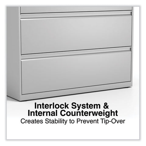 Lateral File, 4 Legal/letter-size File Drawers, Light Gray, 42" X 18.63" X 52.5"