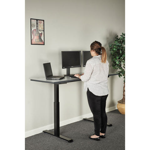 Adaptivergo Sit-stand Two-stage Electric Height-adjustable Table Base, 48.06" X 24.35" X 27.5" To 47.2", Black