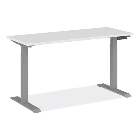 Adaptivergo Sit-stand Three-stage Electric Height-adjustable Table With Memory Controls, 60" X 24" X 30" To 49", White