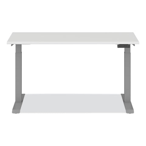 Adaptivergo Sit-stand Three-stage Electric Height-adjustable Table With Memory Controls, 60" X 24" X 30" To 49", White