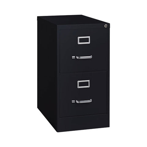 Two-drawer Economy Vertical File, Letter-size File Drawers, Black, 15" X 22" X 28.37"