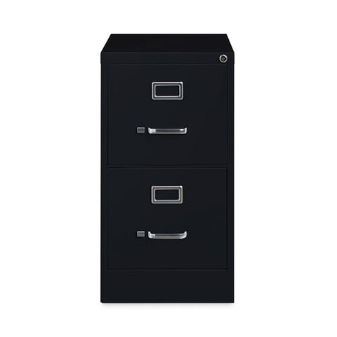 Two-drawer Economy Vertical File, Letter-size File Drawers, Black, 15" X 22" X 28.37"