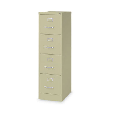 Four-drawer Economy Vertical File, Letter-size File Drawers, 15" X 22" X 52", Putty