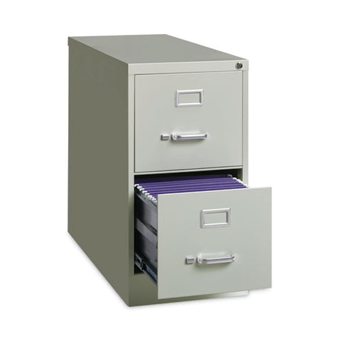 Two-drawer Economy Vertical File, Letter-size File Drawers, 15" X 26.5" X 28.37", Light Gray