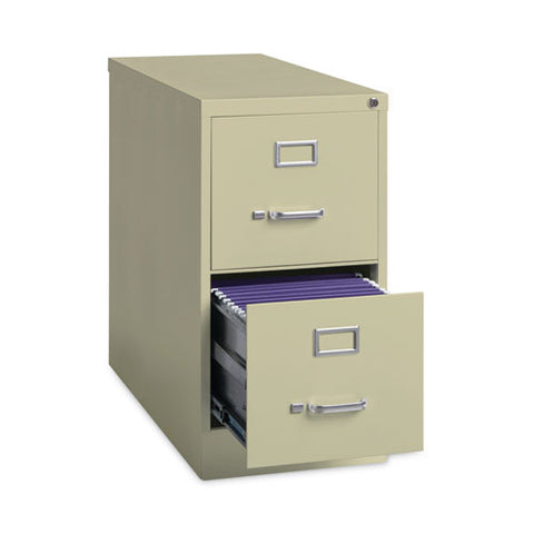 Two-drawer Economy Vertical File, Letter-size File Drawers, 15" X 26.5" X 28.37", Putty