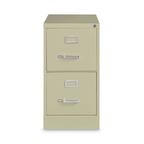 Two-drawer Economy Vertical File, Letter-size File Drawers, 15" X 26.5" X 28.37", Putty