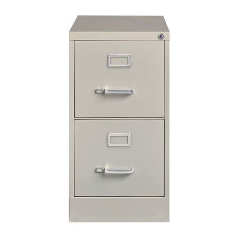 Two-drawer Economy Vertical File, 2 Letter-size File Drawers, Light Gray, 15" X 25" X 28.38"