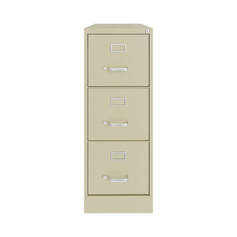 Three-drawer Economy Vertical File, Letter-size File Drawers, 15" X 22" X 40.19", Putty