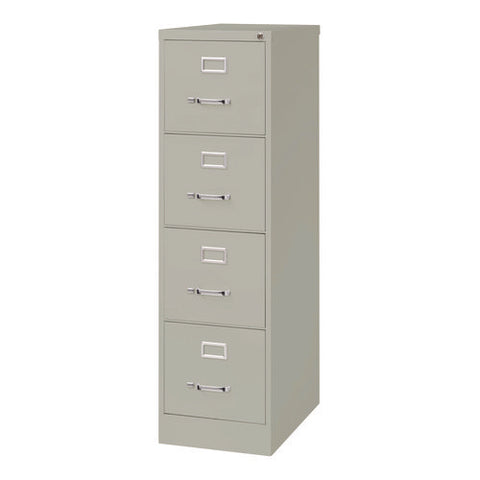 Economy Vertical File, 4 Letter-size File Drawers, Light Gray, 15" X 25" X 52"