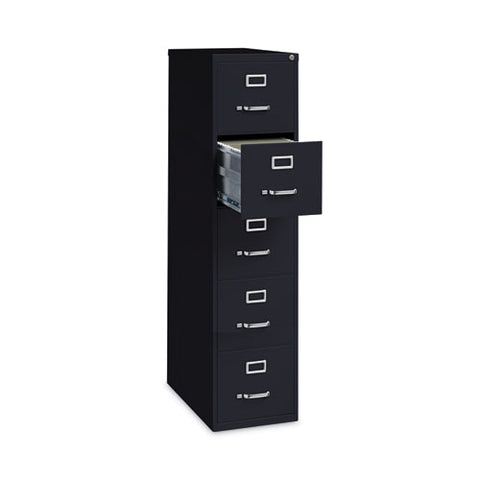 Five-drawer Economy Vertical File, Letter-size File Drawers, 15" X 26.5" X 61.37", Black