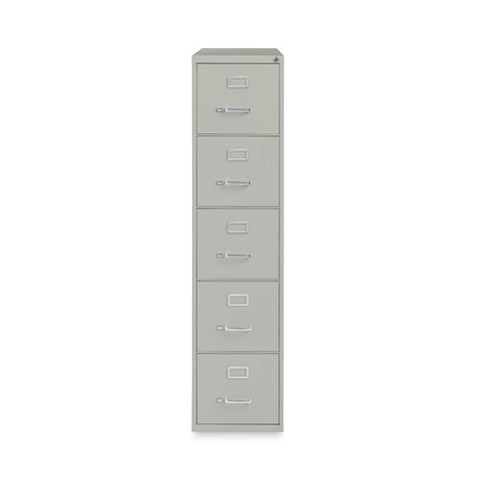 Five-drawer Economy Vertical File, Letter-size File Drawers, 15" X 26.5" X 61.37", Light Gray