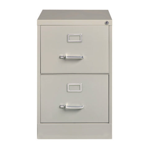 Two-drawer Economy Vertical File, 2 Legal-size File Drawers, Light Gray, 15" X 25" X 28.38"