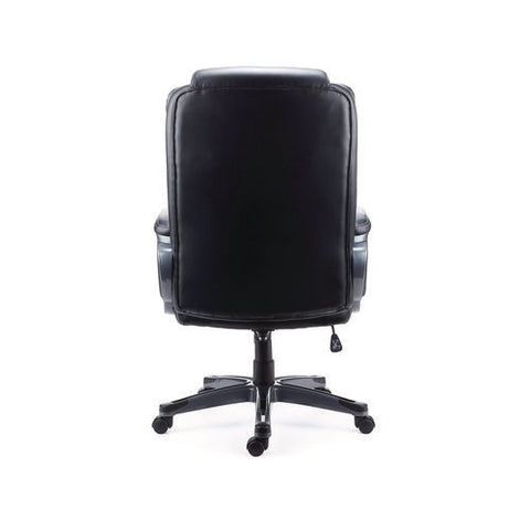 Kirkdale Bonded Leather Manager Chair, Supports Up To 275 Lb, 16.18 To 22.76 Seat Height, Black Seat/back, Black Base