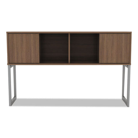 Alera Open Office Desk Series Hutch, 59w X 15d X 36.38h, Modern Walnut