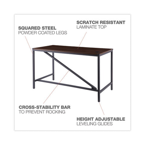 Industrial Series Table Desk, 47.25" X 23.63" X 29.5", Modern Walnut