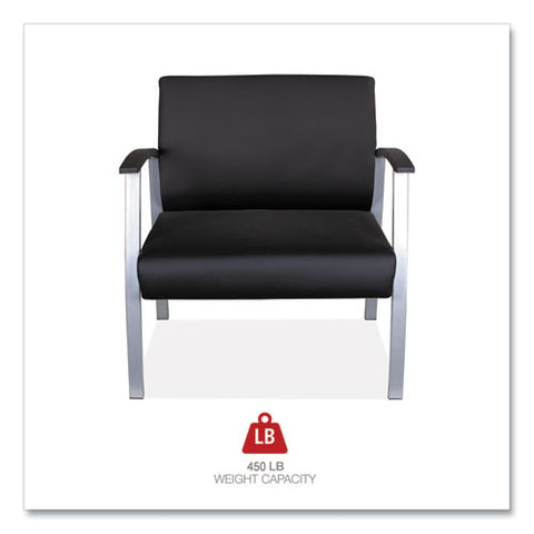 Alera Metalounge Series Bariatric Guest Chair, 30.51" X 26.96" X 33.46", Black Seat, Black Back, Silver Base