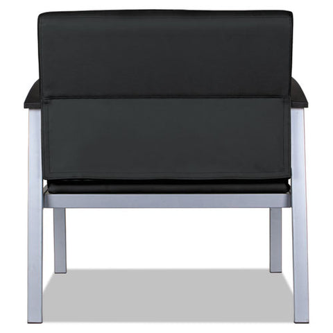 Alera Metalounge Series Bariatric Guest Chair, 30.51" X 26.96" X 33.46", Black Seat, Black Back, Silver Base