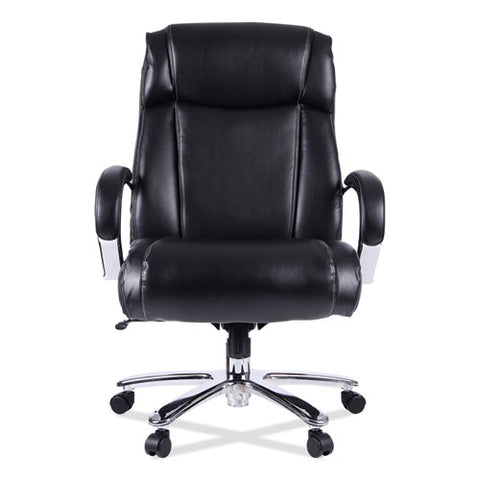 Alera Maxxis Series Big/tall Bonded Leather Chair, Supports 500 Lb, 19.7" To 25" Seat Height, Black Seat/back, Chrome Base