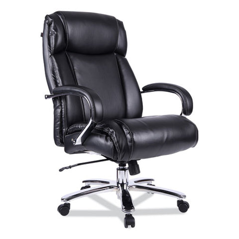 Alera Maxxis Series Big/tall Bonded Leather Chair, Supports 500 Lb, 19.7" To 25" Seat Height, Black Seat/back, Chrome Base