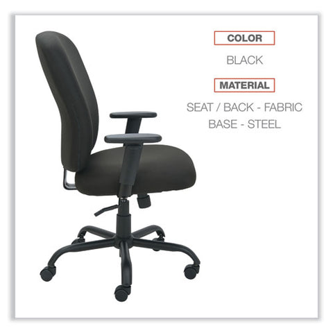 Alera Mota Series Big And Tall Chair, Supports Up To 450 Lb, 19.68" To 23.22" Seat Height, Black