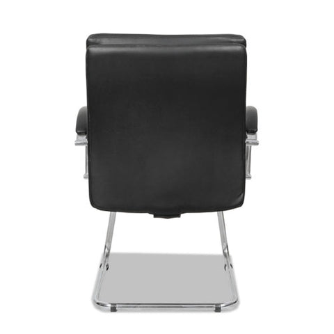 Alera Neratoli Slim Profile Stain-resistant Faux Leather Guest Chair, 23.81" X 27.16" X 36.61", Black Seat/back, Chrome Base