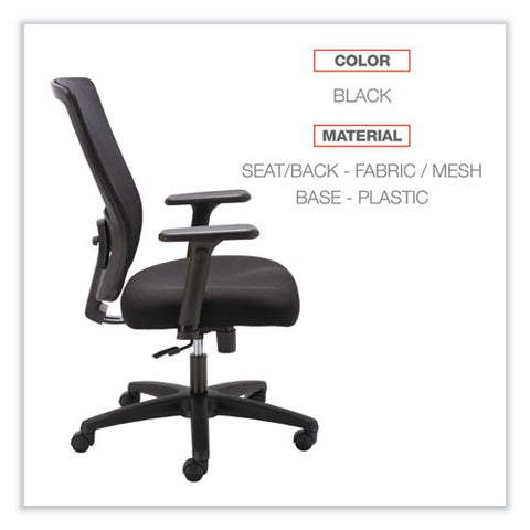 Alera Envy Series Mesh High-back Swivel/tilt Chair, Supports Up To 250 Lb, 16.88" To 21.5" Seat Height, Black