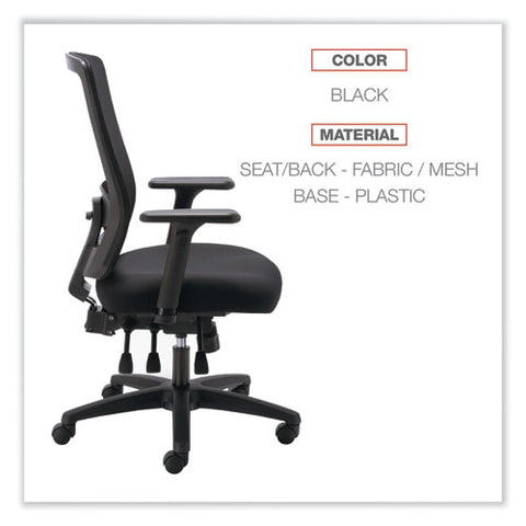 Alera Envy Series Mesh High-back Multifunction Chair, Supports Up To 250 Lb, 16.88" To 21.5" Seat Height, Black