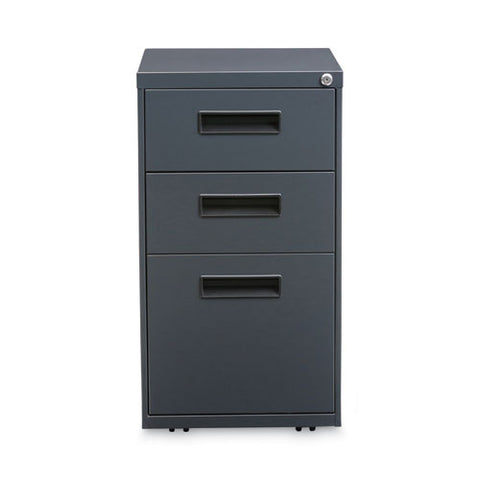 File Pedestal, Left Or Right, 3-drawers: Box/box/file, Legal/letter, Charcoal, 14.96" X 19.29" X 27.75"