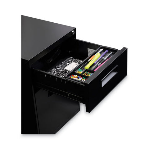 File Pedestal, Left Or Right, 2-drawers: Box/file, Legal/letter, Black, 14.96" X 19.29" X 21.65"