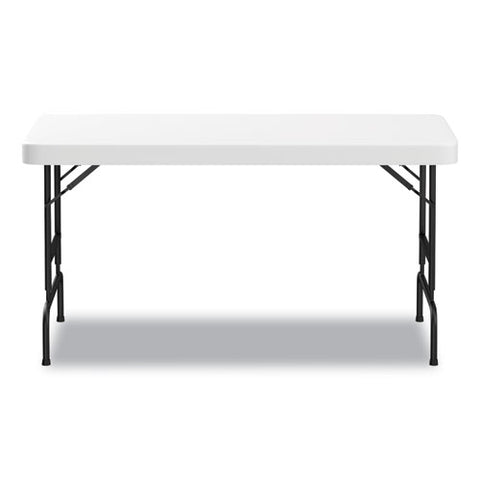 Adjustable Height Plastic Folding Table, Rectangular, 72w X 29.63d X 29.25 To 37.13h, White