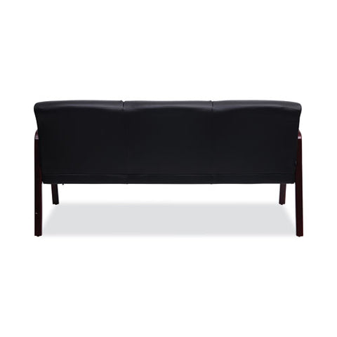 Alera Reception Lounge Wl 3-seat Sofa, 65.75w X 26d.13 X 33h, Black/mahogany