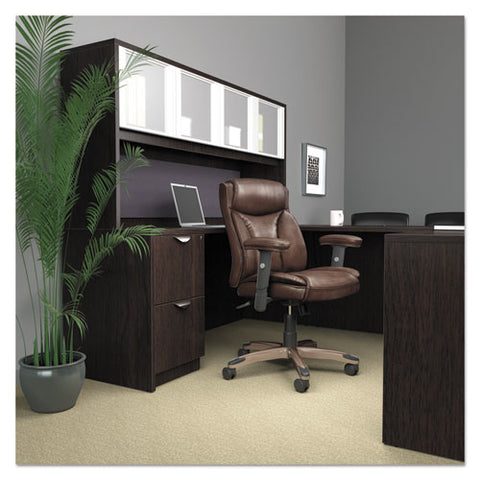 Alera Reception Lounge Wl Series Guest Chair, 24.21" X 24.8" X 32.67", Black Seat, Black Back, Espresso Base