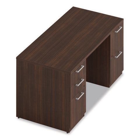 Alera Seville Series Double Pedestal Desk, 60" X 30" X 29", Mahogany