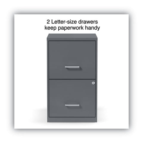 Soho Vertical File Cabinet, 2 Drawers: File/file, Letter, Charcoal, 14" X 18" X 24.1"