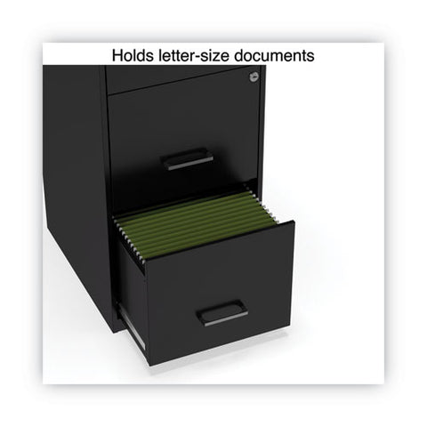 Soho Vertical File Cabinet, 3 Drawers: File/file/file, Letter, Black, 14" X 18" X 34.9"