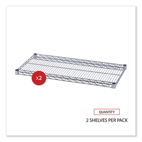 Industrial Wire Shelving Extra Wire Shelves, 36w X 18d, Silver, 2 Shelves/carton