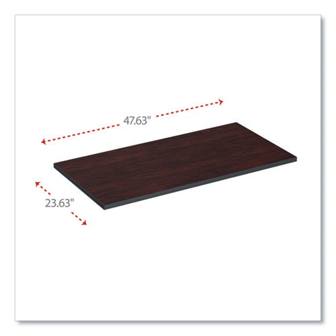 Reversible Laminate Table Top, Rectangular, 47.63 X 23.63, Medium Cherry/mahogany