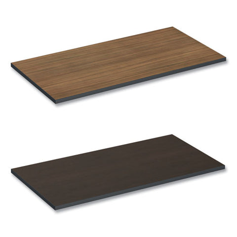 Reversible Laminate Table Top, Rectangular, 47.63w X 23.63d, Espresso/walnut