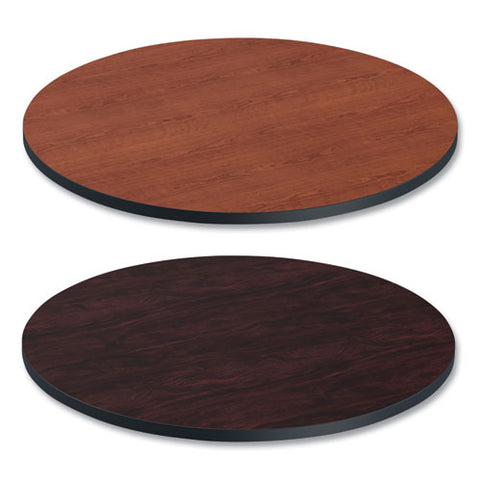 Reversible Laminate Table Top, Round, 35.5" Diameter, Medium Cherry/mahogany