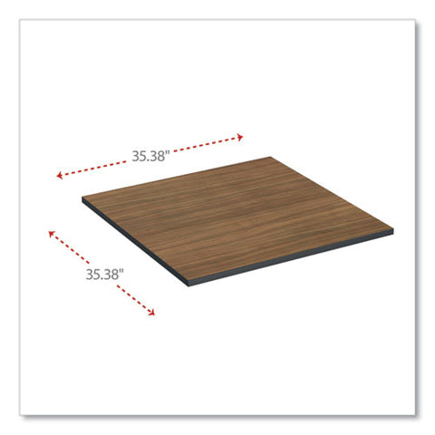 Reversible Laminate Table Top, Square, 35.38w X 35.38d, Espresso/walnut