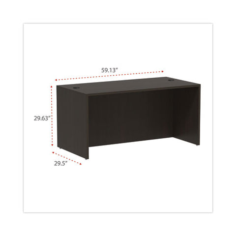 Alera Valencia Series Straight Front Desk Shell, 59.13" X 29.5" X 29.63", Espresso